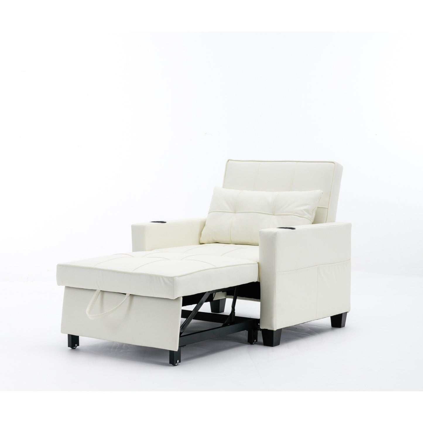 Canapé convertible 3 en 1 en similicuir 68.12 avec ports USB et tissu résistant à l'usure pour le salon