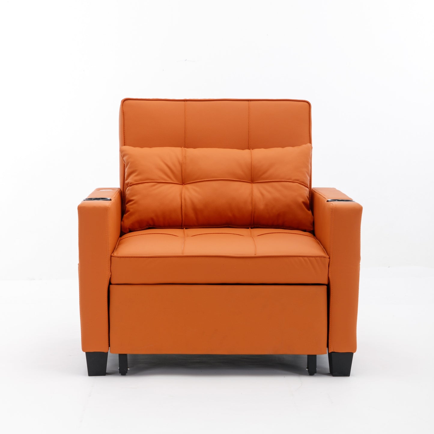 Canapé convertible 3 en 1 en similicuir 68.12 avec ports USB et tissu résistant à l'usure pour le salon