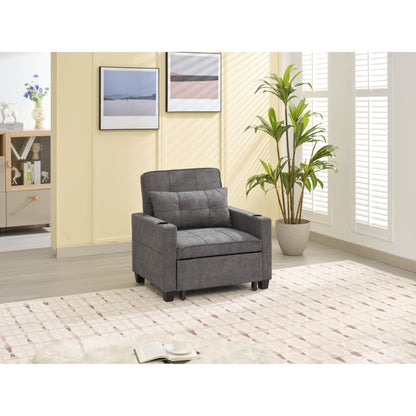 Canapé convertible 3 en 1 Tech Clothr 68.12 avec ports USB et tissu résistant à l'usure pour le salon