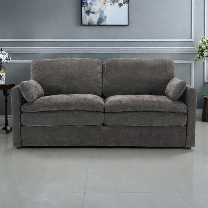 Canapé 2 places en chenille 68.1 avec coussins double épaisseur pour salon