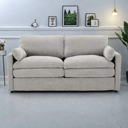 Canapé 2 places en chenille 68.1 avec coussins double épaisseur pour salon