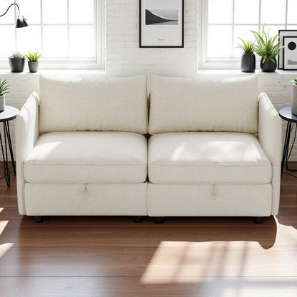 Causeuse en chenille de style milieu de siècle avec rangement dissimulé et capacité de 250 lb