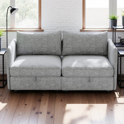 Causeuse en chenille de style milieu de siècle avec rangement dissimulé et capacité de 250 lb