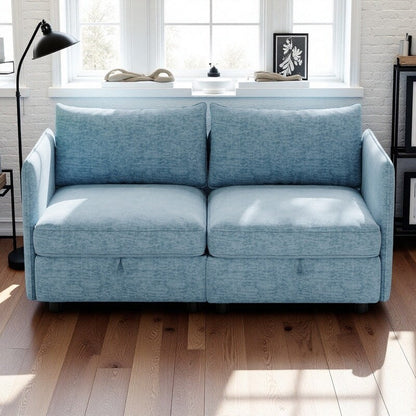 Causeuse en chenille de style milieu de siècle avec rangement dissimulé et capacité de 250 lb