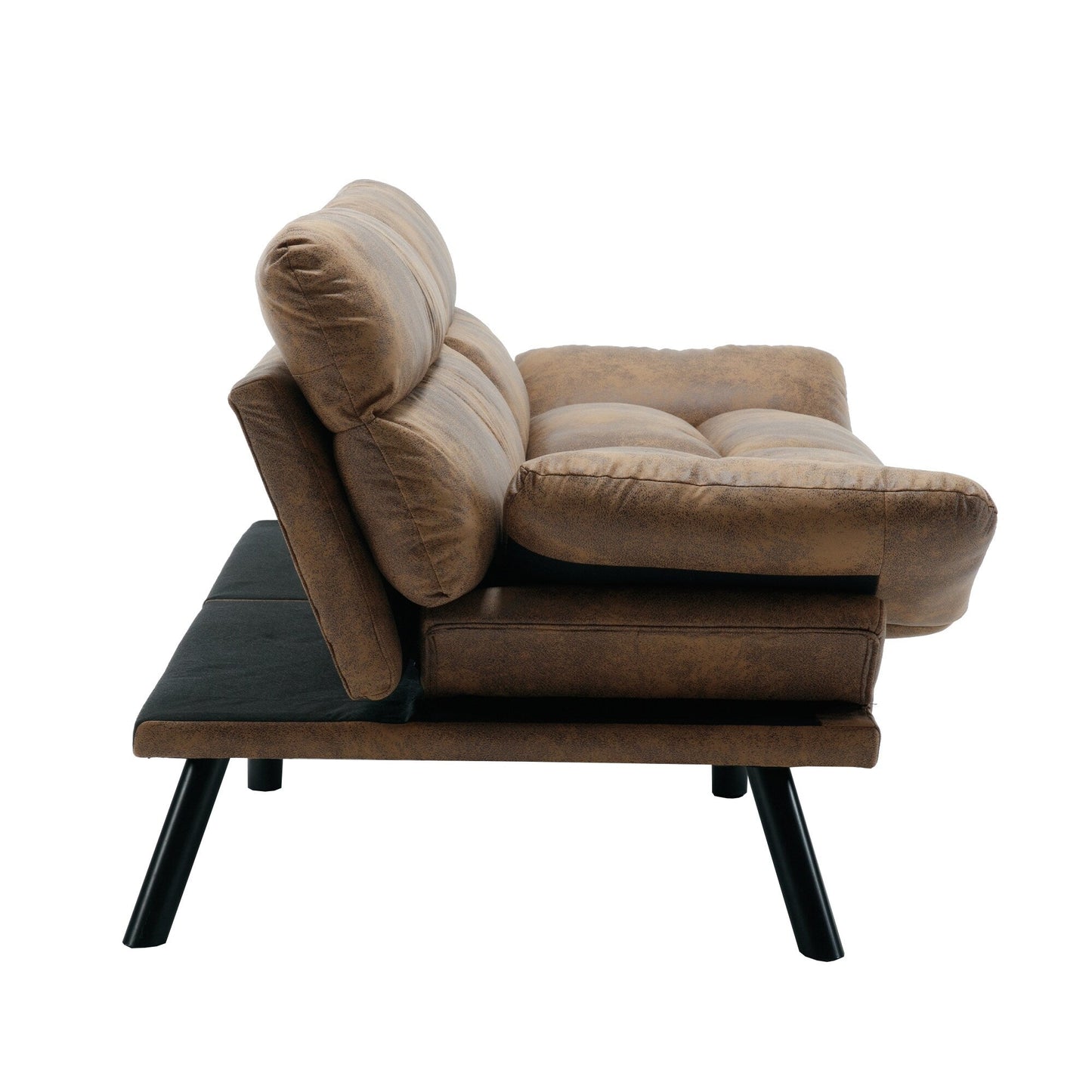 Canapé 2 places en tissu Teddy 70.08 avec coussins épais, pieds en métal et capacité de charge de 600 lb