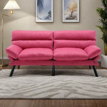 Canapé 2 places en tissu Teddy 70.08 avec coussins épais, pieds en métal et capacité de charge de 600 lb