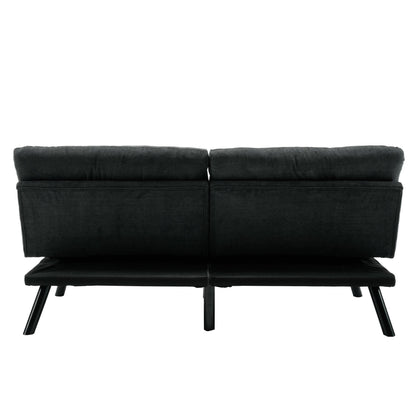 Canapé 2 places en tissu Teddy 70.08 avec coussins épais, pieds en métal et capacité de charge de 600 lb