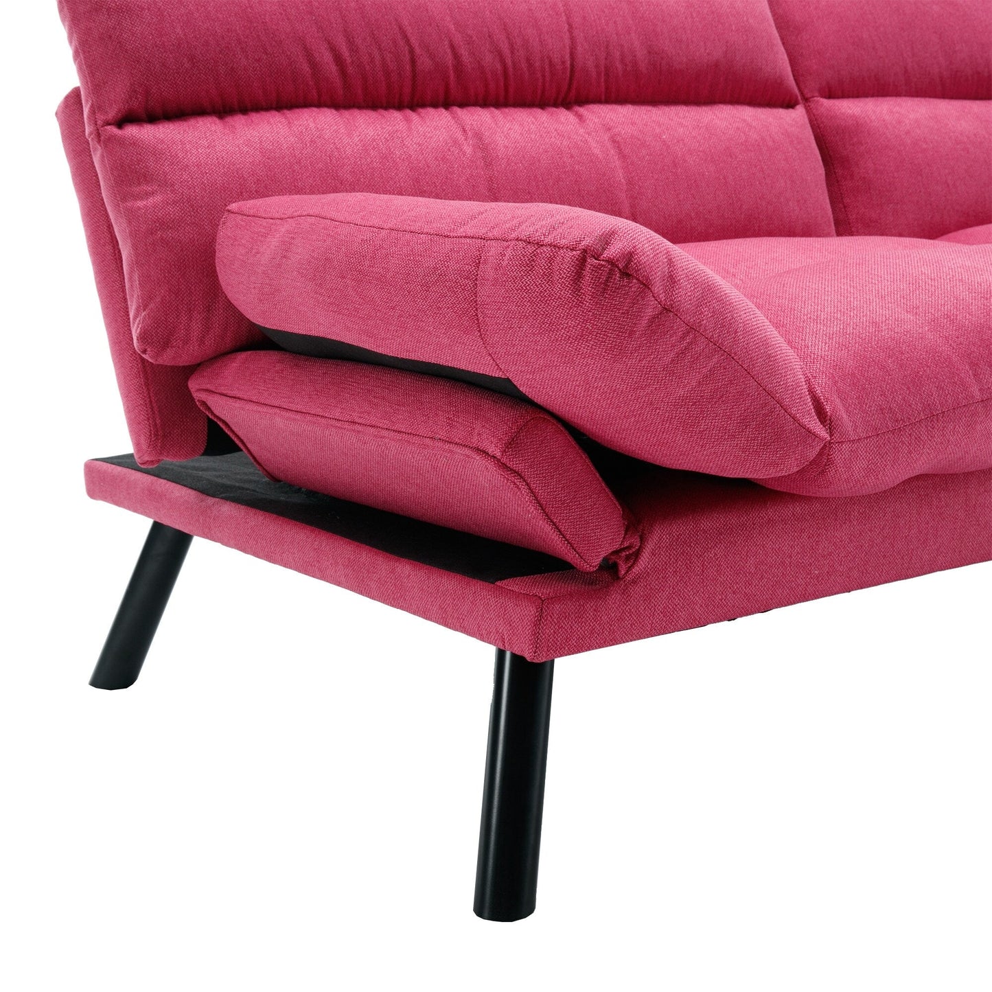 Canapé 2 places en tissu Teddy 70.08 avec coussins épais, pieds en métal et capacité de charge de 600 lb