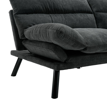 Canapé 2 places en tissu Teddy 70.08 avec coussins épais, pieds en métal et capacité de charge de 600 lb