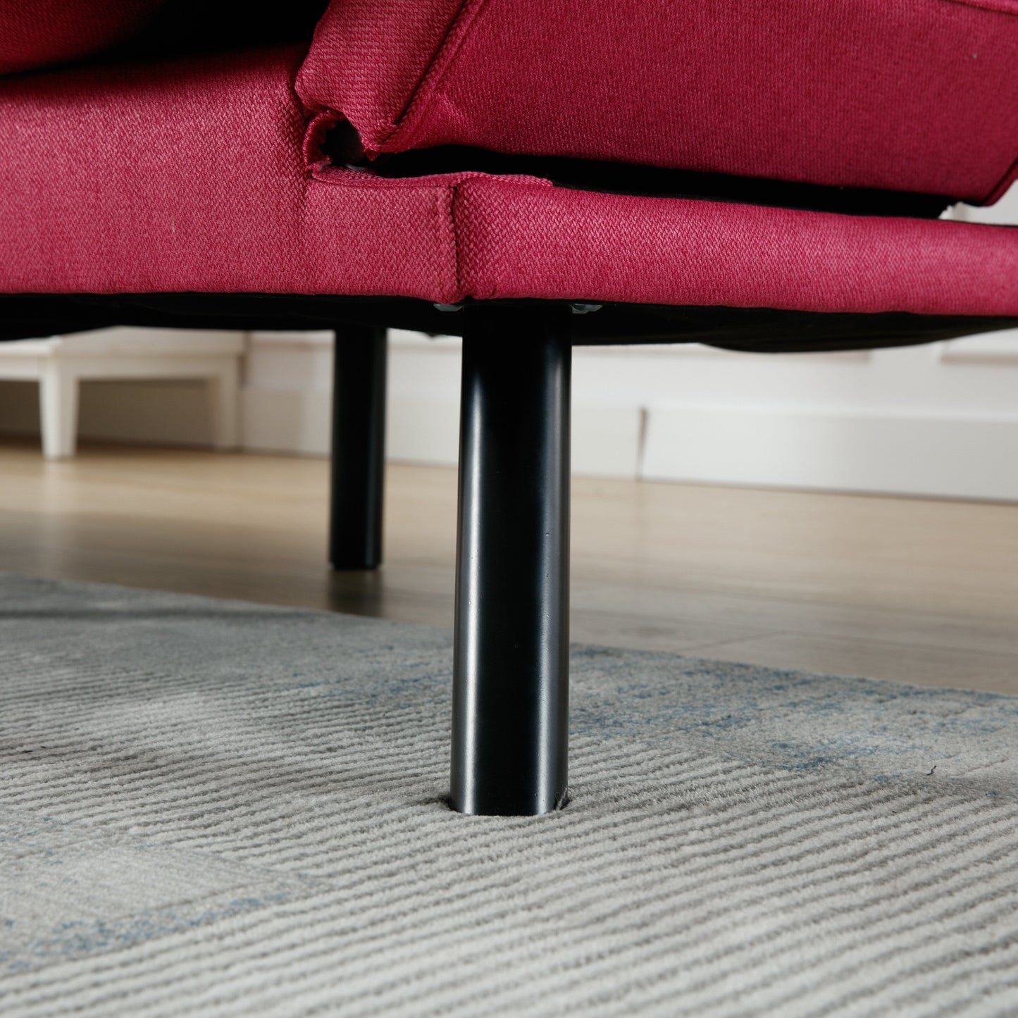 Canapé 2 places en tissu Teddy 70.08 avec coussins épais, pieds en métal et capacité de charge de 600 lb