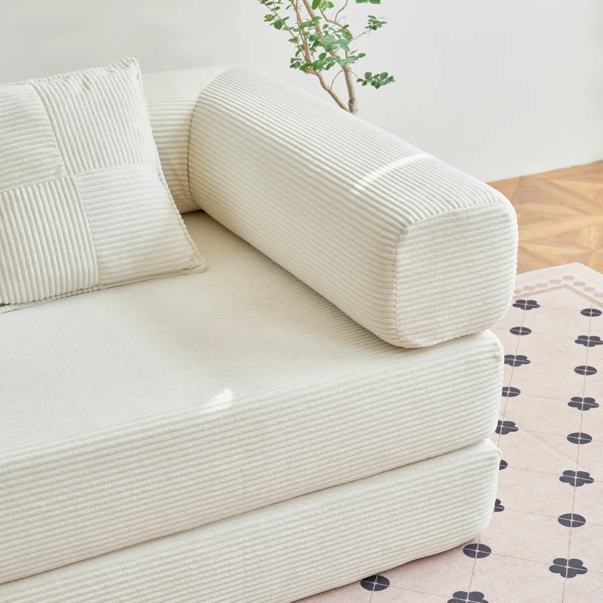 Canapé-lit convertible de 78,8 cm avec coussin de soutien dorsal et accoudoirs