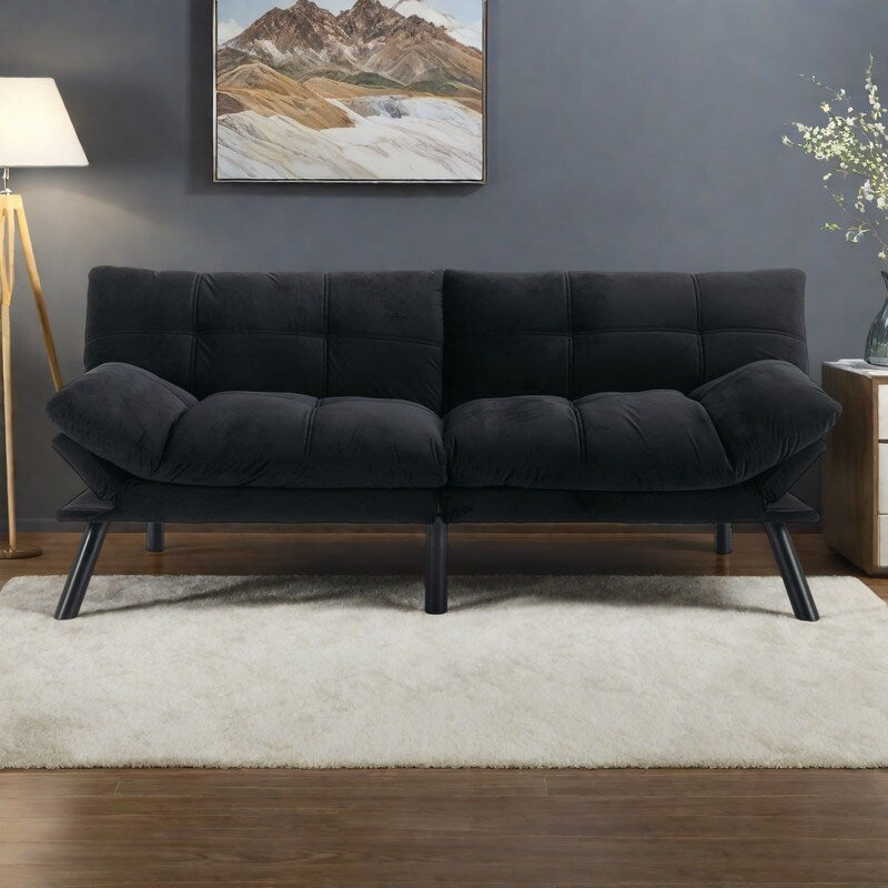 Canapé-lit convertible en cuir avec dossier réglable (70,87 €)