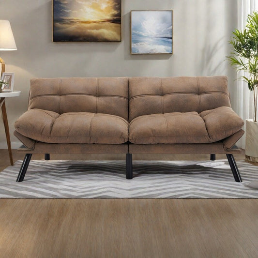 Canapé-lit convertible en cuir avec dossier réglable (70,87 €)