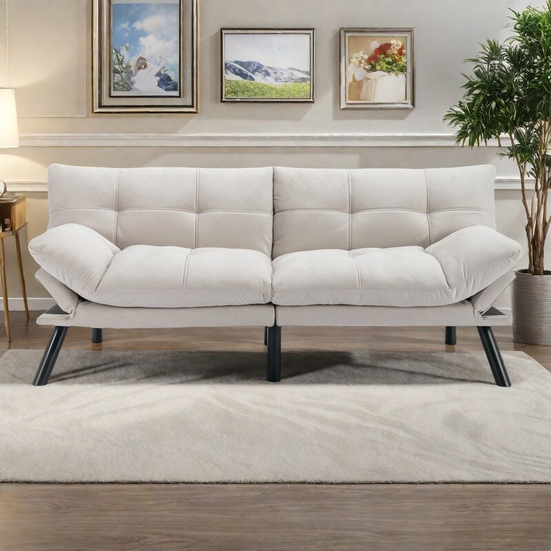 Canapé-lit convertible en cuir avec dossier réglable (70,87 €)