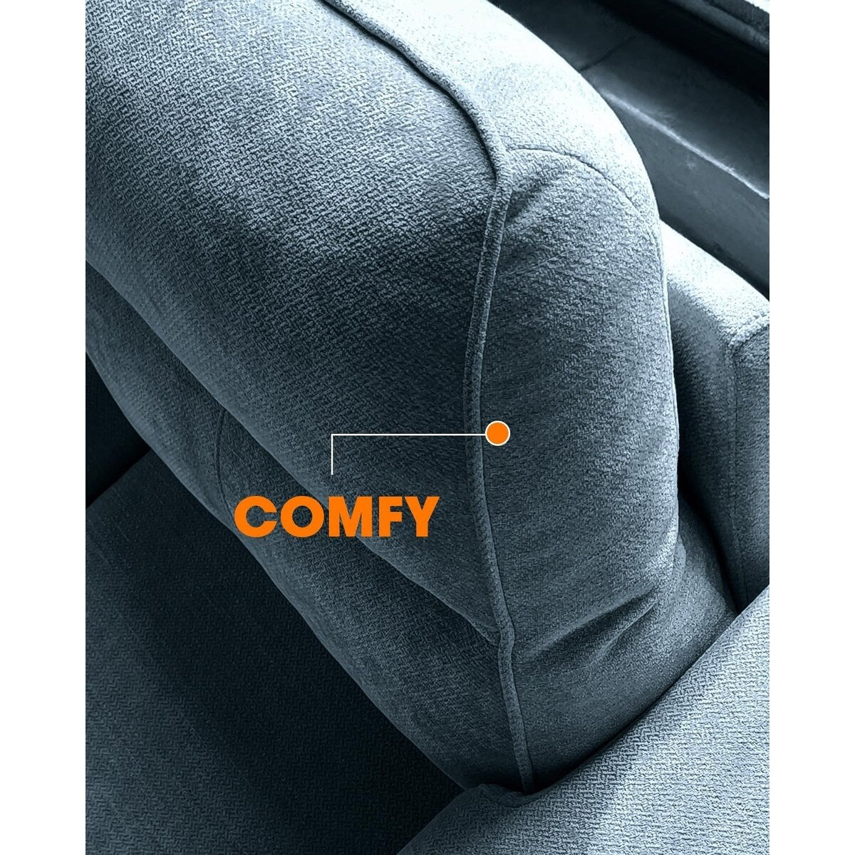 Canapé 2 places en chenille 71,25 po – Assise profonde avec coussin 8 places, accoudoir convertible et housse amovible