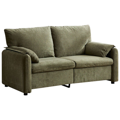 Canapé 2 places en chenille 71,28 pouces, confort nuageux avec éponge haute résilience, design minimaliste moderne