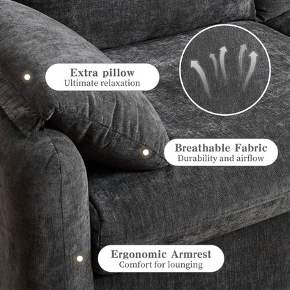 Canapé 2 places en chenille 71,28 pouces, confort nuageux avec éponge haute résilience, design minimaliste moderne