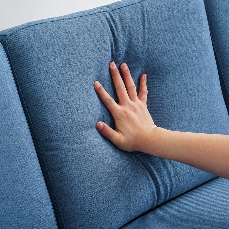 Canapé d'intérieur modulaire 3 places avec accoudoirs en lin de 71,65 po de largeur et pédales Concubine, beige