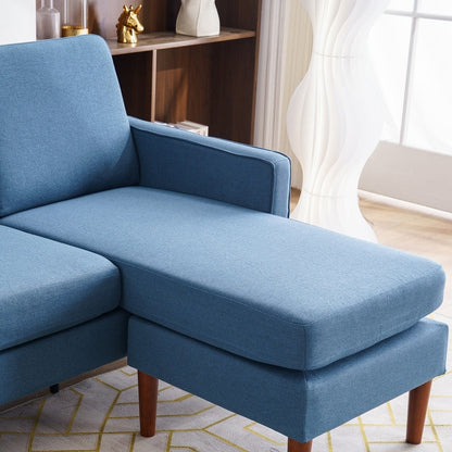 Canapé d'intérieur modulaire 3 places avec accoudoirs en lin de 71,65 po de largeur et pédales Concubine, beige