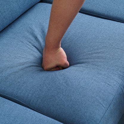 Canapé d'intérieur modulaire 3 places avec accoudoirs en lin de 71,65 po de largeur et pédales Concubine, beige