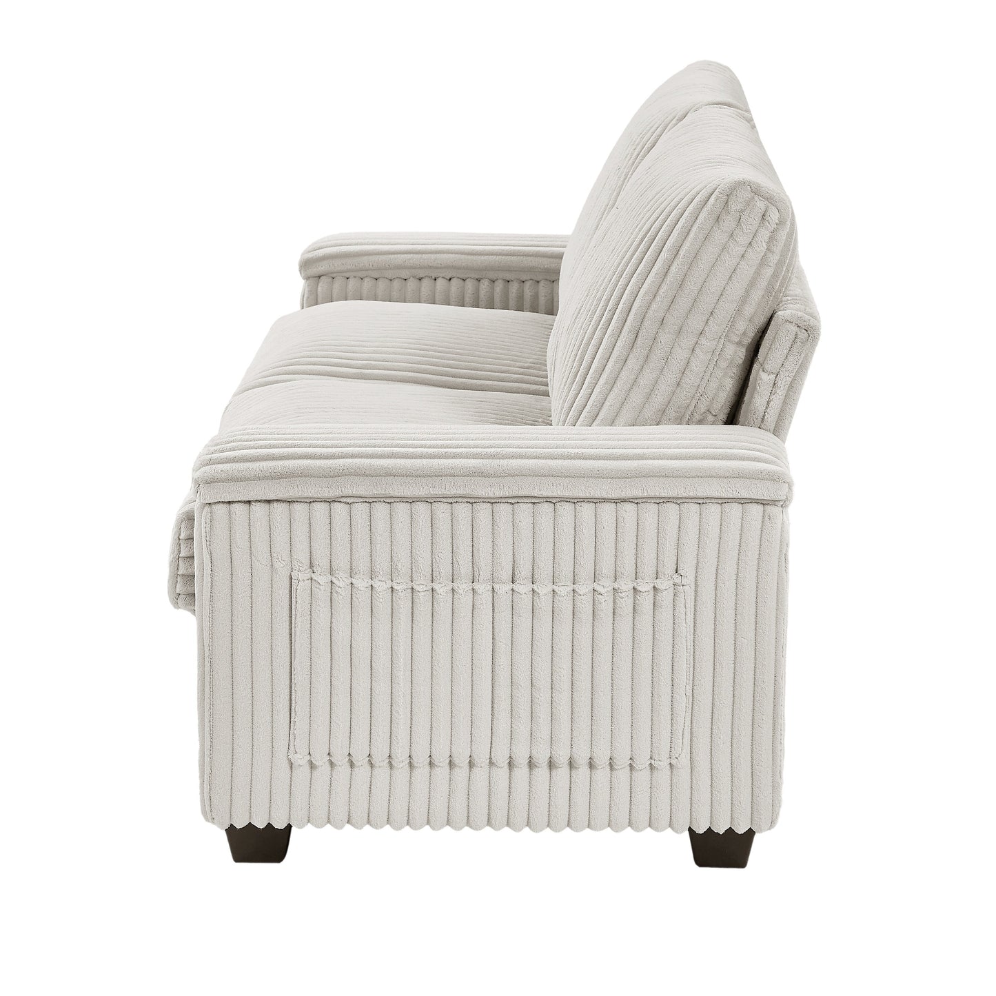 Canapé causeuse en tissu 71 avec accoudoir carré et port USB pour le salon