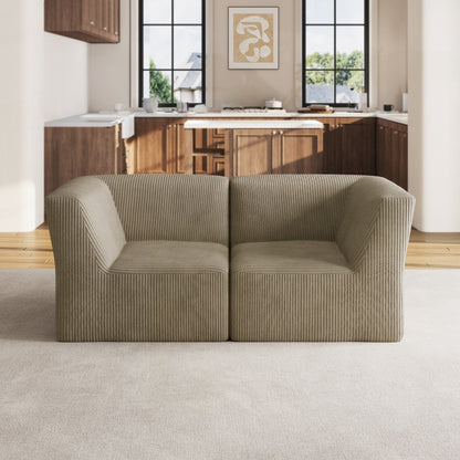 Canapé sectionnel modulaire en velours côtelé de 71 W, entièrement moulé en éponge