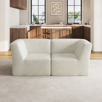 Canapé sectionnel modulaire en velours côtelé de 71 W, entièrement moulé en éponge