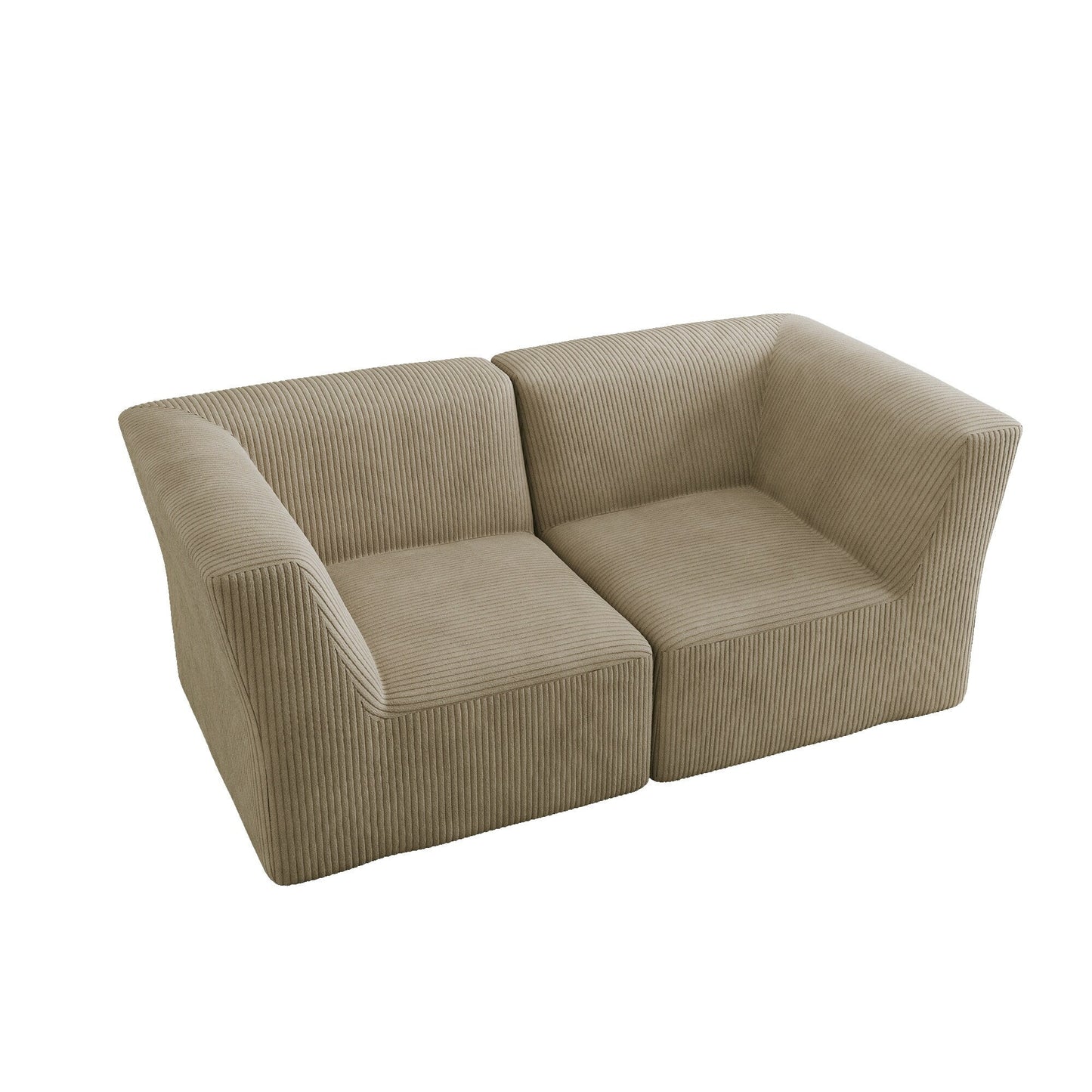 Canapé sectionnel modulaire en velours côtelé de 71 W, entièrement moulé en éponge