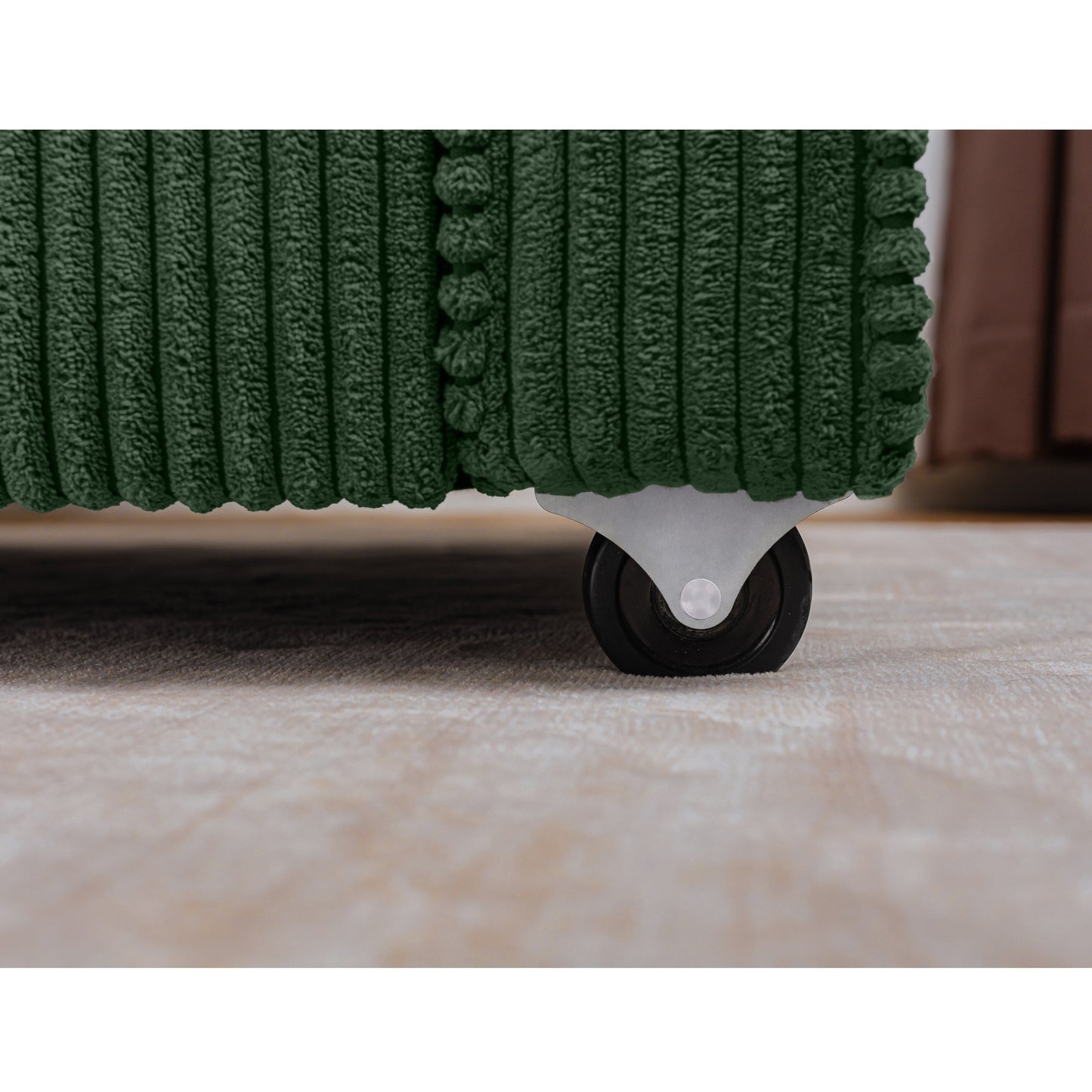 Canapé 3 places en velours côtelé 72,64 avec coussins en éponge haute densité et à ressorts