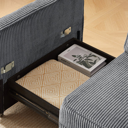 Canapé 3 places en velours côtelé 72,64 avec coussins en éponge haute densité et à ressorts