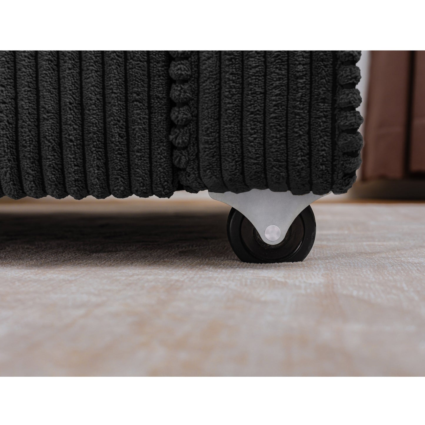 Canapé 3 places en velours côtelé 72,64 avec coussins en éponge haute densité et à ressorts