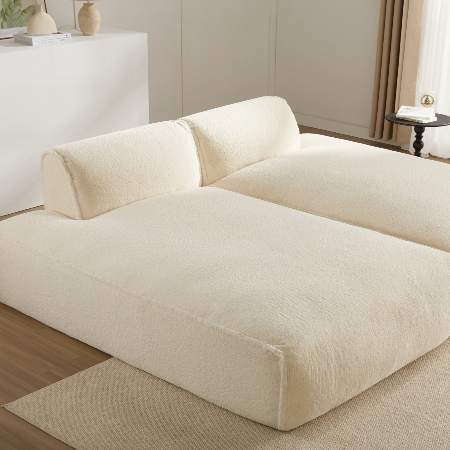 Canapé-lit modulaire surdimensionné de 72 pouces, spacieux et rempli de mousse compressée