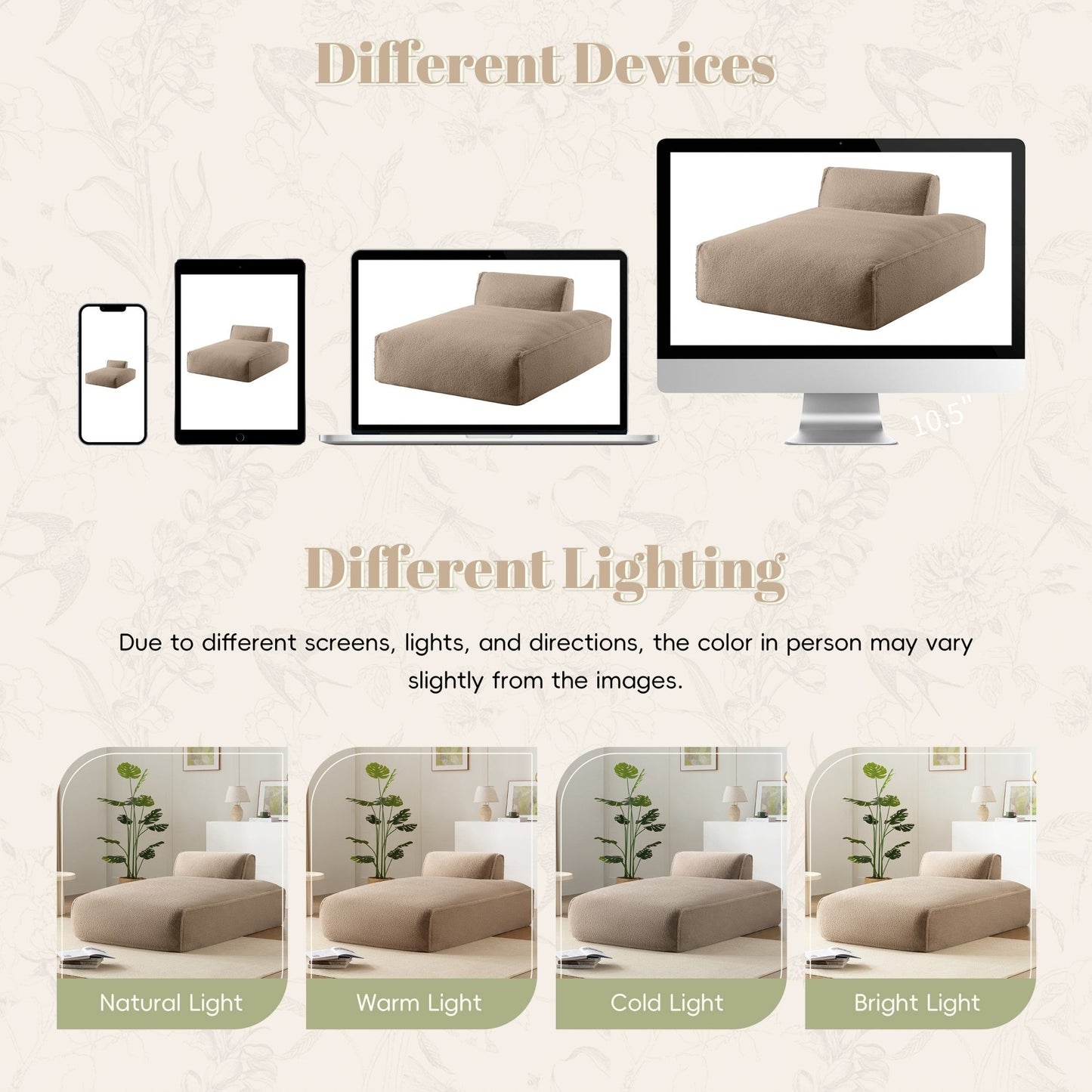 Canapé-lit modulaire surdimensionné de 72 pouces, spacieux et rempli de mousse compressée