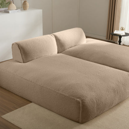 Canapé-lit modulaire surdimensionné de 72 pouces, spacieux et rempli de mousse compressée