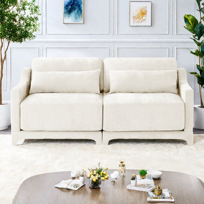 Canapé 3 places en chenille 73,2 avec 2 coussins lombaires pour le salon