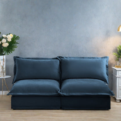 Canapé modulable 3 places en chenille 73.2 avec housses amovibles et lavables et plusieurs coussins