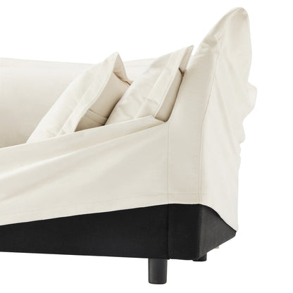 Canapé modulable 3 places en chenille 73.2 avec housses amovibles et lavables et plusieurs coussins