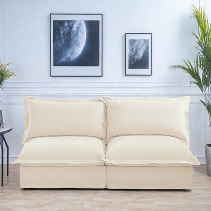 Canapé modulable 3 places en chenille 73.2 avec housses amovibles et lavables et plusieurs coussins