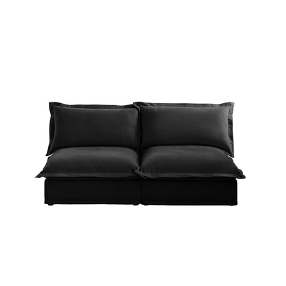 Canapé modulable 3 places en chenille 73.2 avec housses amovibles et lavables et plusieurs coussins