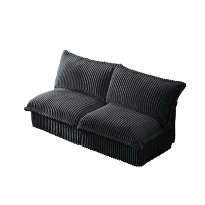Canapé 3 places sans accoudoirs en velours côtelé 73.2 profond pour salon et chambre