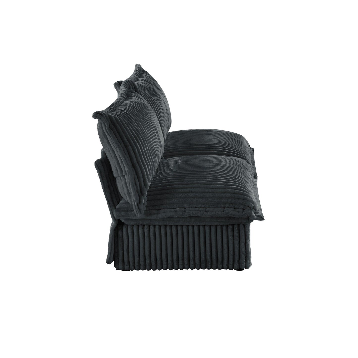 Canapé 3 places sans accoudoirs en velours côtelé 73.2 profond pour salon et chambre