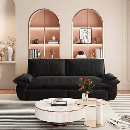 Canapé-lit gigogne Queen 73,2 po, canapé-lit convertible 3 en 1, causeuse-lit multifonction en velours