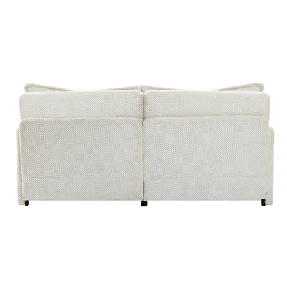 Canapé-lit convertible 3 en 1 en velours côtelé de 73,6 po avec lit gigogne, ports de chargement USB et rangement latéral