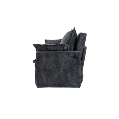 Canapé-lit convertible 3 en 1 en velours côtelé de 73,6 po avec lit gigogne, ports de chargement USB et rangement latéral