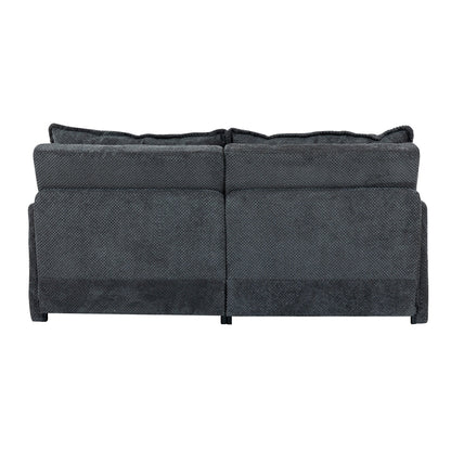 Canapé-lit convertible 3 en 1 en velours côtelé de 73,6 po avec lit gigogne, ports de chargement USB et rangement latéral