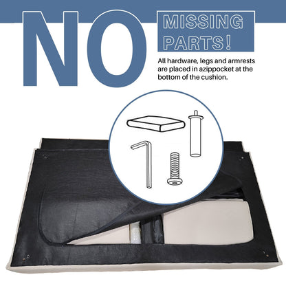 Canapé-lit futon convertible en lin pour une personne (74,41 po) avec dossier réglable (74,41 x 32,68 x 28,94 po)