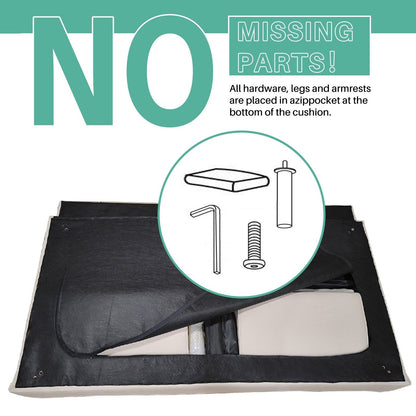 Canapé-lit futon convertible en lin pour une personne (74,41 po) avec dossier réglable (74,41 x 32,68 x 28,94 po)