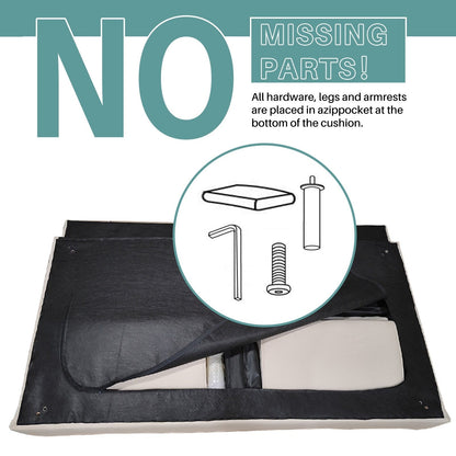 Canapé-lit futon convertible en lin pour une personne (74,41 po) avec dossier réglable (74,41 x 32,68 x 28,94 po)