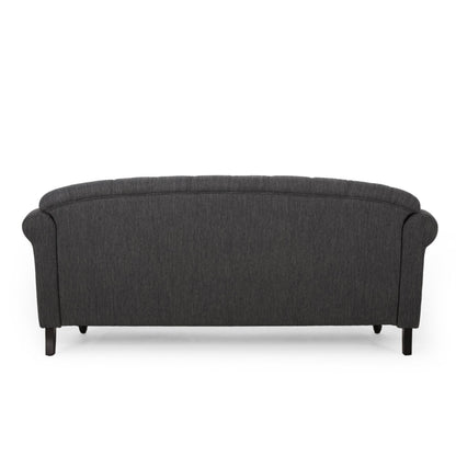 Canapé 3 places en tissu de 74 po avec détails rivetés et revêtement durable