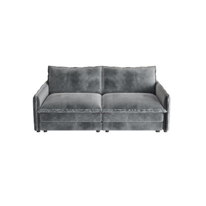 Canapé 2 places en velours côtelé 75, assise profonde avec canapé et 2 coussins pour le salon